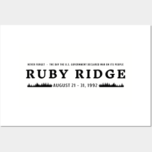 Ruby Ridge Never Forget (black text) Posters and Art